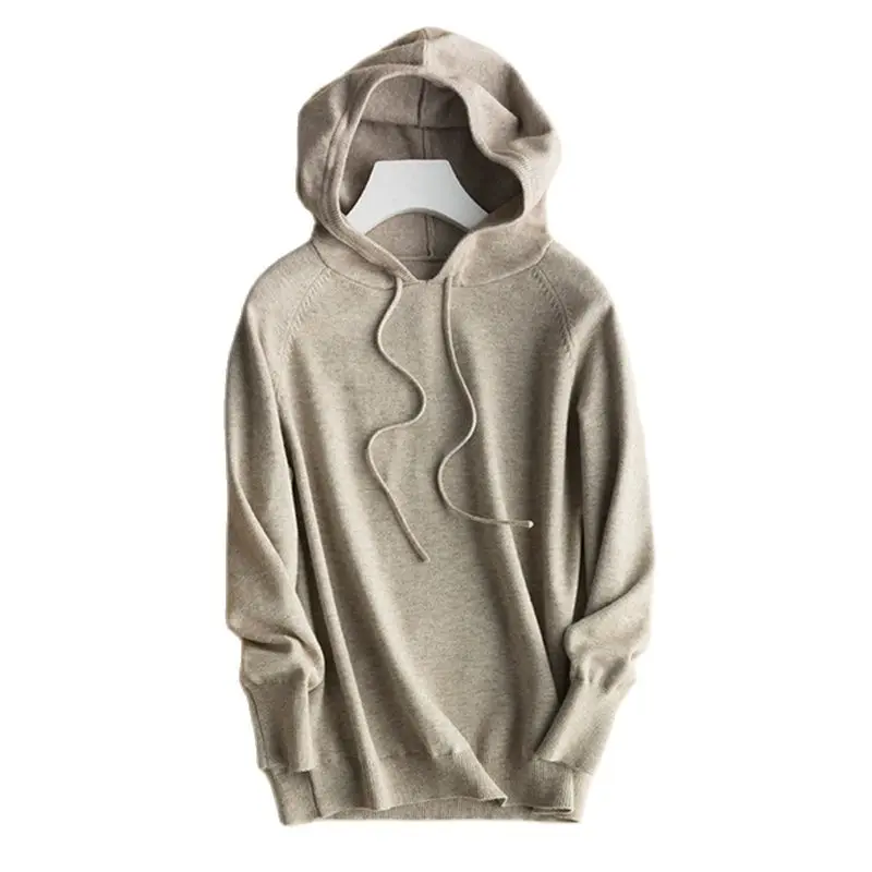 

Korean Cashmere Cotton Blend Hoodie Women Streetwear Casual Sweatshirt Womens Knitted Pullover Hoodies