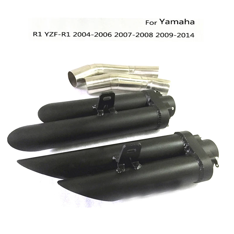 Выхлопная труба для мотоцикла левая и правая средняя Slip On 51 мм с двойным выходом Escape для yzf R1 2004 2005 2006 2007 2008 2009 2010 2011-2014.