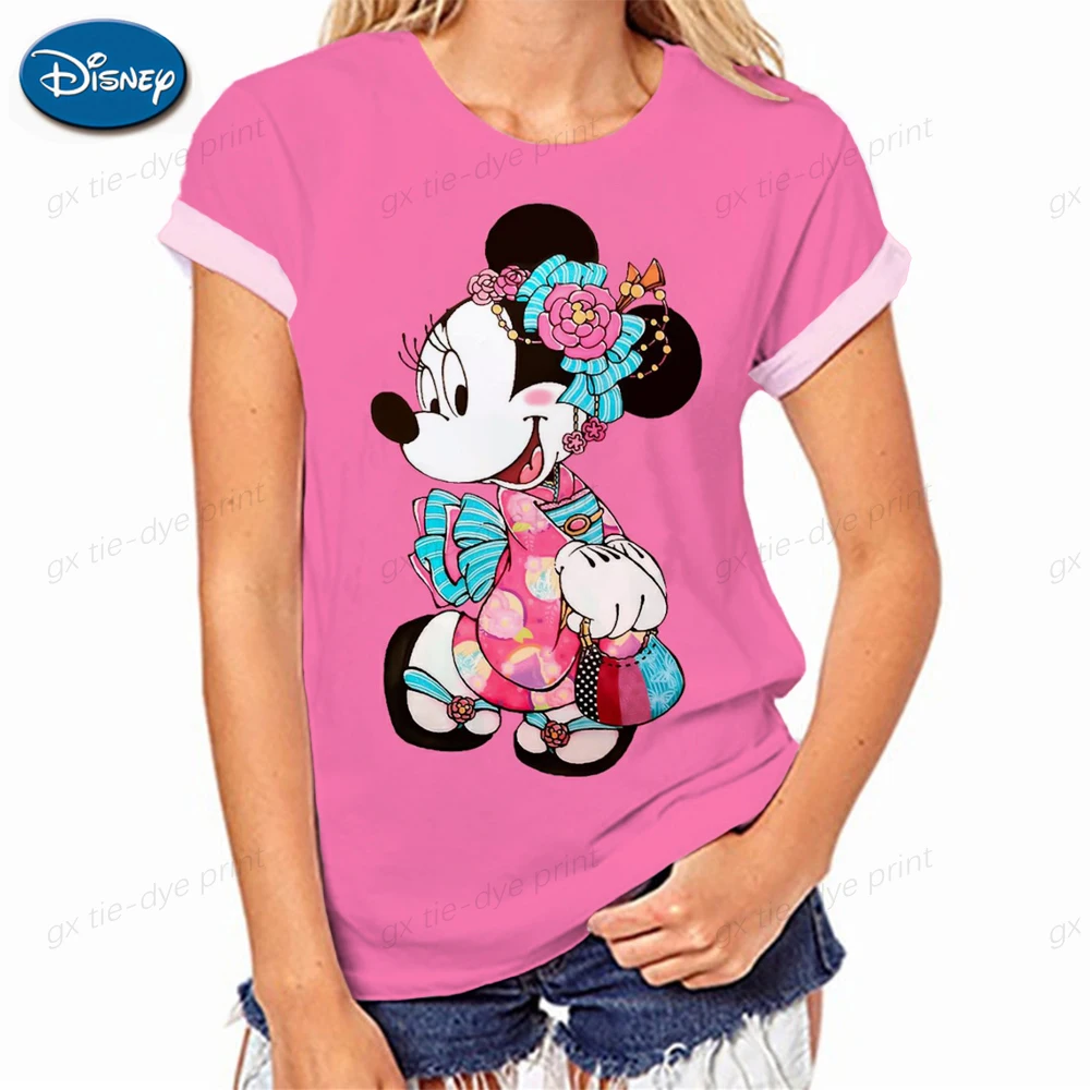 

Mickey Minnie Fashion Creative Print Disney T-shirts Europe and America Trend Harajuku Style Women's Clothes Hipster Edgy Tops