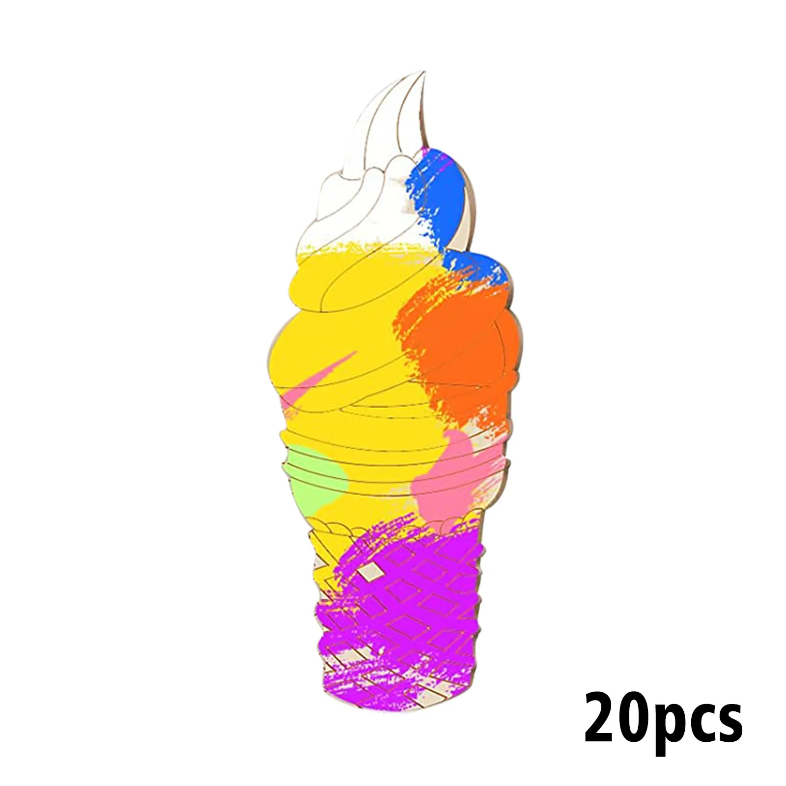 

Colorful Ice Cream Wood Clear Crystals for Crafts Valentine Tree Decorating Miniature Ornaments for Mini Tree Shatterproof