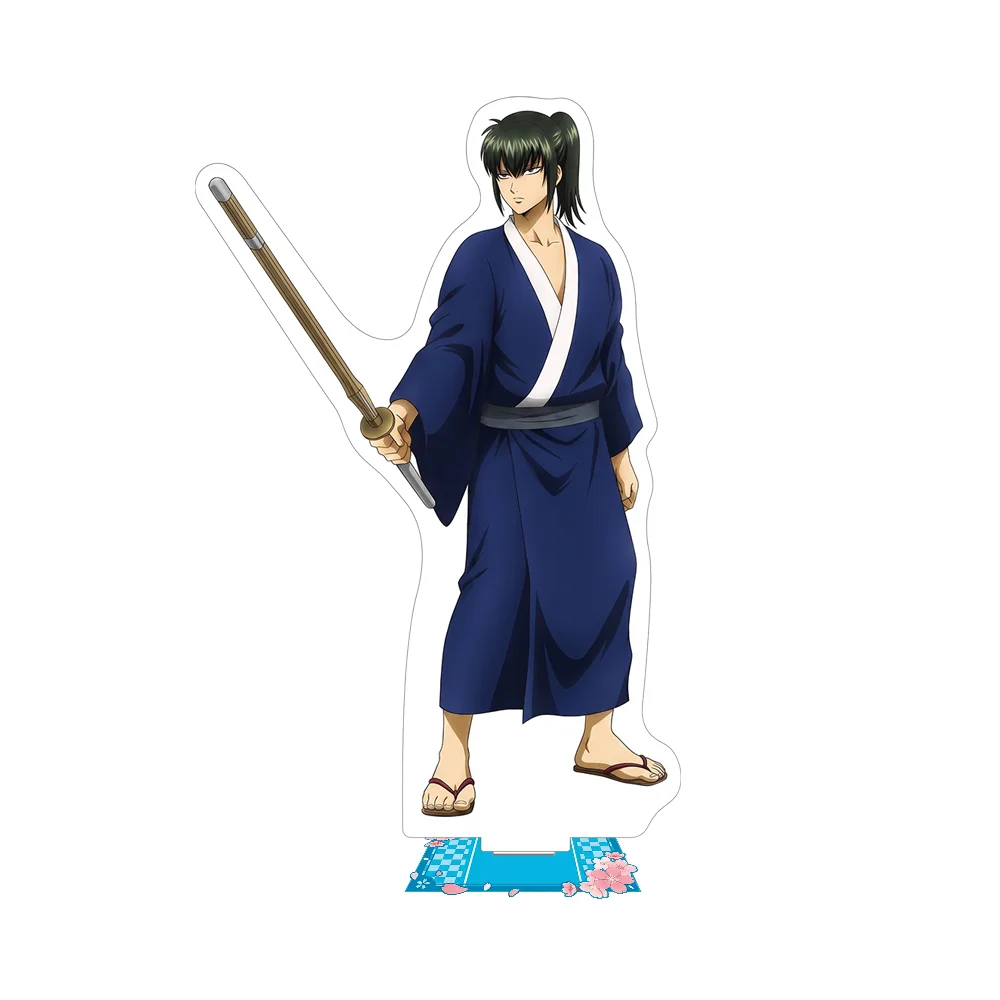 Фото Акриловая подставка-брелок Gintama: Прошлое и настоящее, версия 15 см, двусторонняя, новинка 2026 года, аниме-декор для стола с Гинтоки Сакатой и Кагурой №4