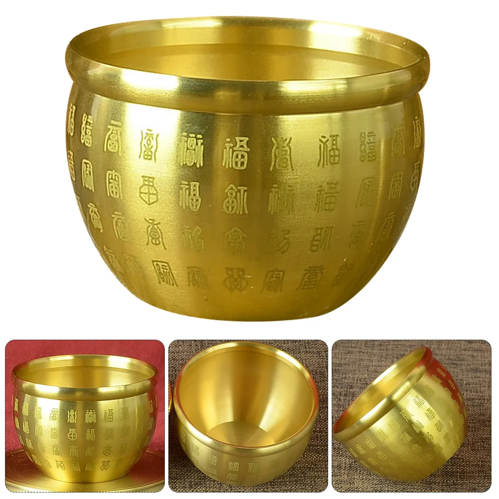 

Bowl Treasure Copper Basin Wealth Offering Good Statue Money Fortune Luck Shui Feng Porsperity Lucky Bowls Chinese Golden Brass