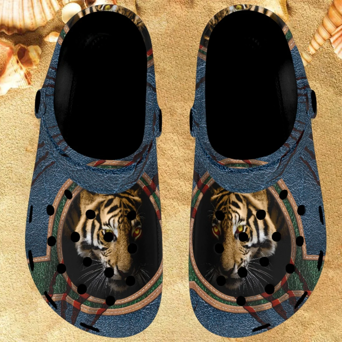 

Женские черные шлепанцы Nopersonality с модным кожаным тигровым элементом, минималистичные шлепанцы для взрослых, дизайнерские сандалии для отдыха