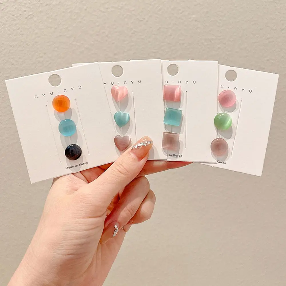 

Anti-exposure Nonwoven Concealed Buckle Simple Geometric Women Brooch Opal Jewelry Accessories Korean Style Collar Pin