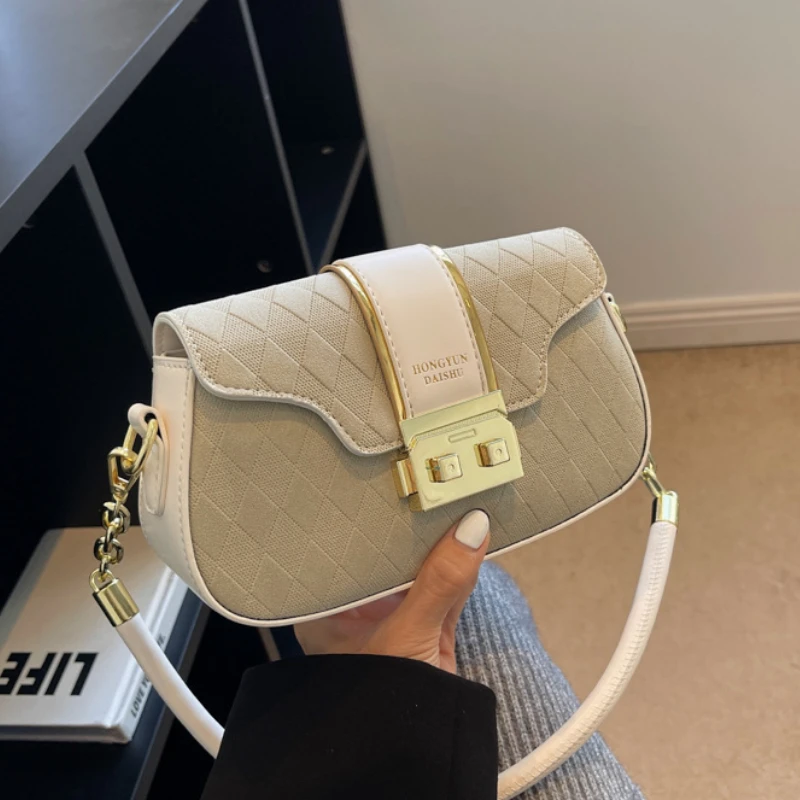 

Квадратные сумки через плечо из искусственной кожи для женщин, винтажные клетчатые дизайнерские маленькие дамские сумочки с клапаном, трен...