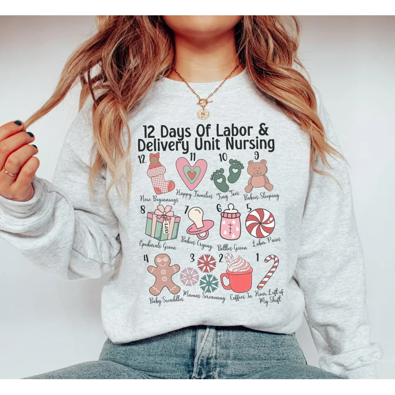 Рождественский женский пуловер-свитер на 12-дневная спортивная рубашка для ухода