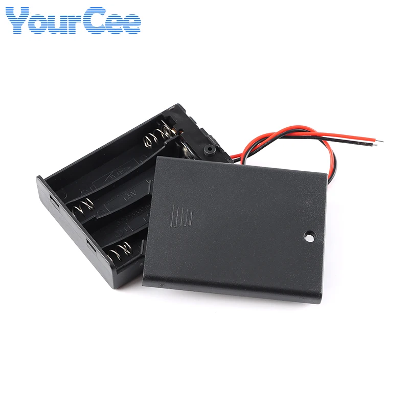 1 2 3 4 слота 2xAAA 3xAAA 4xAAA хранение аккумулятора пластиковая черная коробка