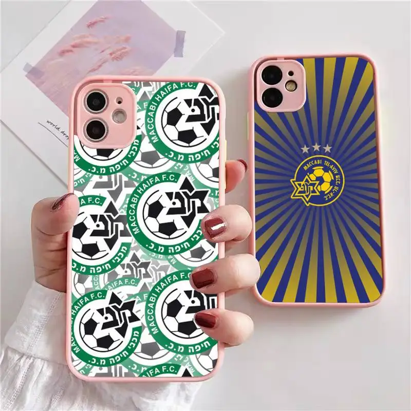 

Maccabi haifa Phone Case For iphone 13 12 11 xr xs x 7 8 pro max Plain Soft TPU Silicone Clear Case Cover