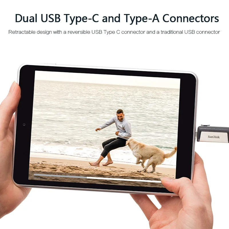 Двойной Флеш-накопитель Sandisk USB 3 1 128 ГБ Type c OTG флеш-накопитель 32 64 высокоскоростная