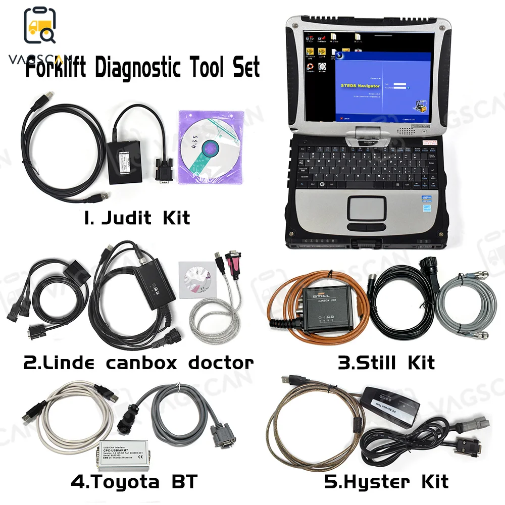 2023 CF19 ноутбук для hyster yale v4.99 для Judit4 по-прежнему Linde doctor canbox диагностический инструмент для toyotabt Автопогрузчик