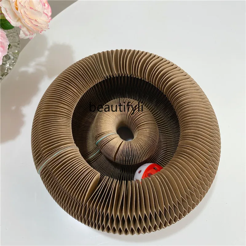 

zqOrgan Cat Scratch Board Spherical Scratch-Resistant Corrugated Paper Funny Cat Self-Hi Cat Toy Magic Creative