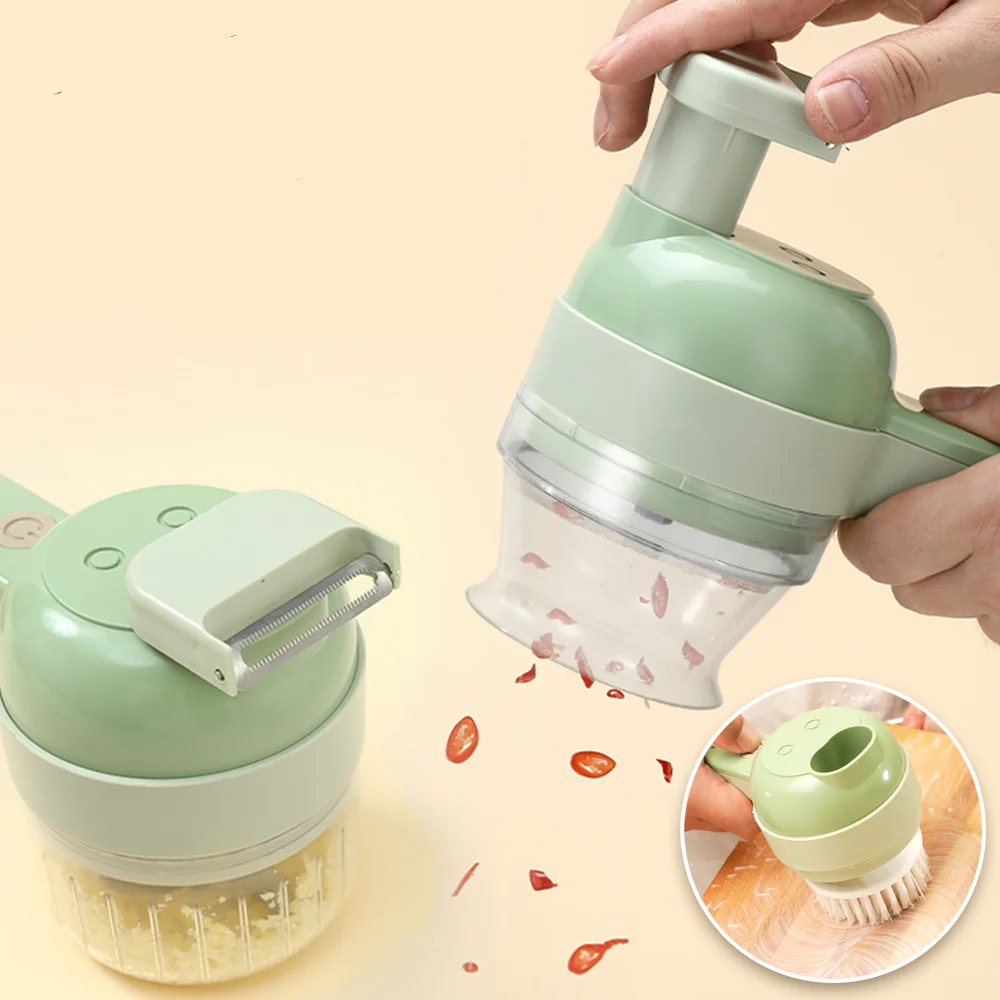 

Quality 4 In 1 Multifunctional Vegetable Cutter Slicer Garlic Mud Masher Chopper Cutting Pressing Mixer Convenient Food Slicing