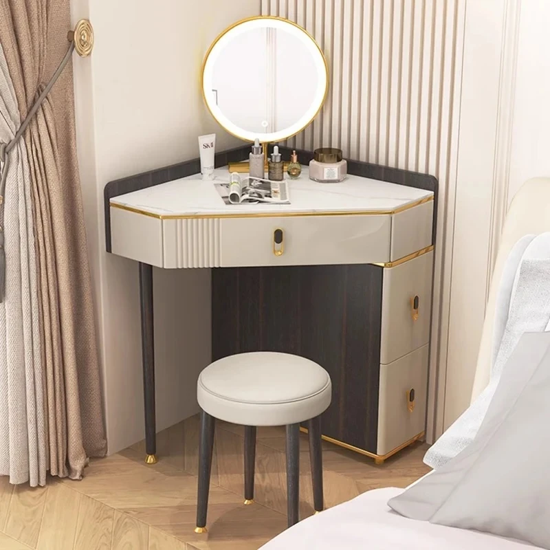 

Multifunctional Princess Dressing Table Perfume Stand Adjustable Natural Dressing Table Vanity Design Coiffeuse Home Decoration