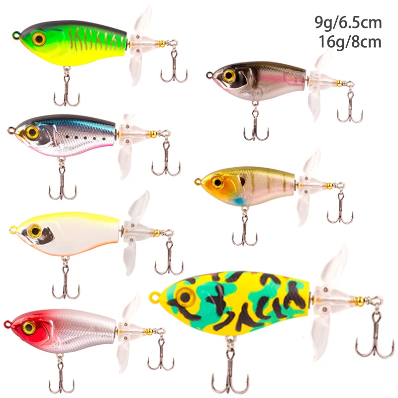 

Topwater Fishing Lures with Propeller Tail Hooks Floating Lure Swimming Spinbaits for Bass Catfish Pike Perch Fresh Saltater