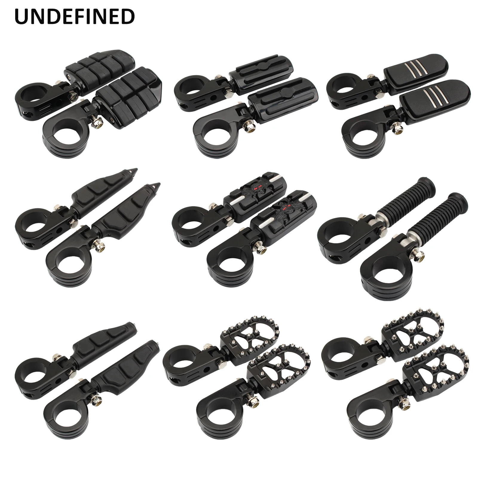 Motorcycle CNC Mount-Style Foot Pegs Rearset Highway Footrests  Wing Style Footpegs For Harley Dyna Touring Chopper Cafe Racer
