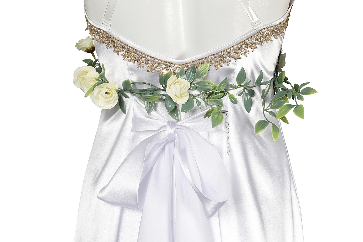 FF7 Rebirth Aerith Gainsborough Косплей Костюм Золотая тарелка Аэрит Белое платье Соло Платье