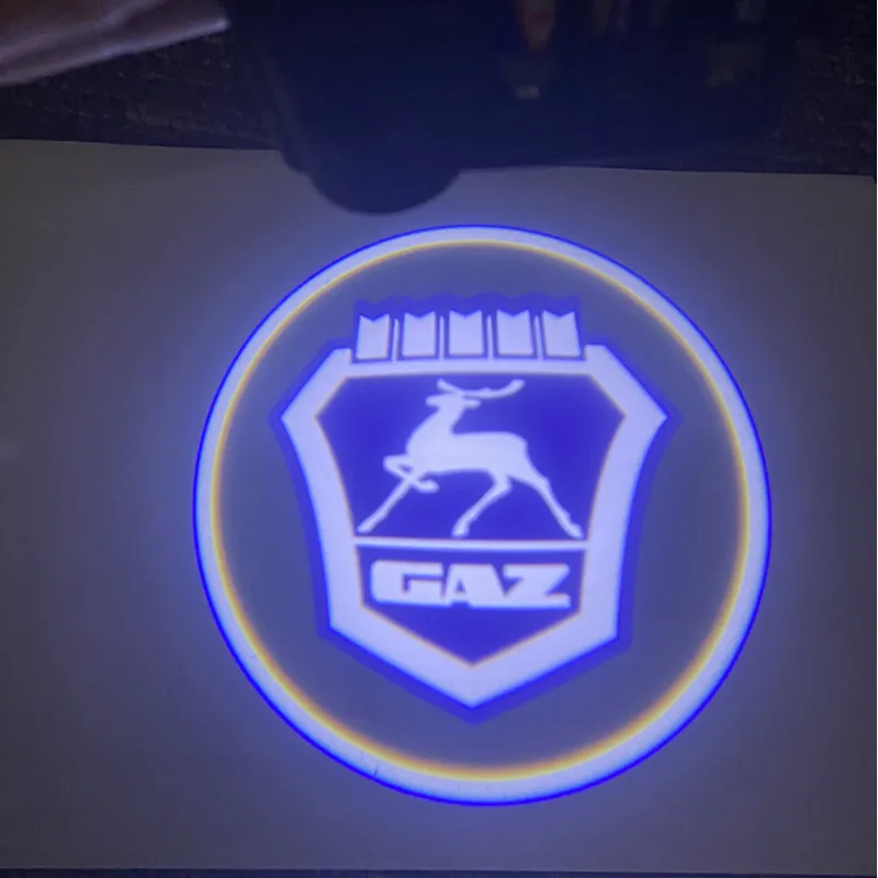 

2PCS Led Car Door Logo Light HD Laser Welcome Lamps For GAZ Gazelle Welcome Laser Projector Logo Ghost Shadow Car Accessories