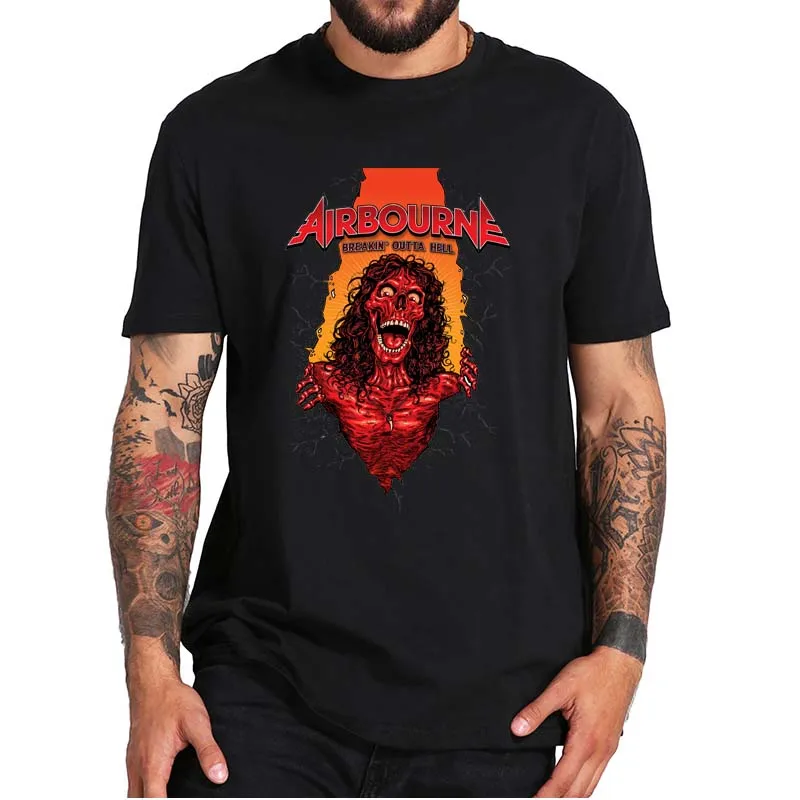 Airbourne Band T-Shirt Breaking Out Of Hell Classic Album Vintage Tee Tops Hard Rock Music Essential Men's Homme Camiseta