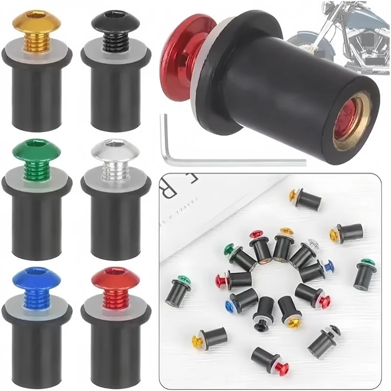 Болты для ветрового стекла мотоцикла M5 10 шт. винты крепежные гайки Honda Suzuki Yamaha