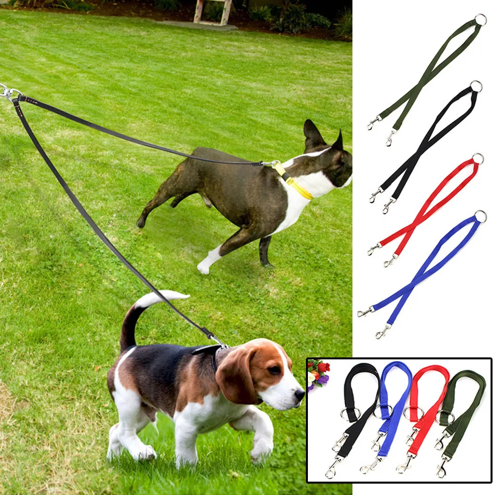 

Walk Two Dogs with A Single Lead Double Leashes Coupler Twin Lead Walking Leash Pet Towing Rope Dog Harness Convenient Nylon