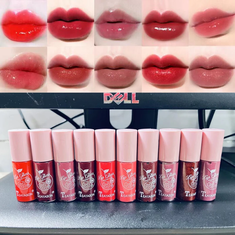 

Блестящий Блеск для губ 10 шт., портативная глазурованная губная помада, стойкая антипригарная, жидкая помада в виде чашки, бриллиантовая для женщин и девушек