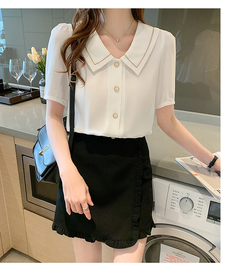 

Женский новый однотонный топ с коротким рукавом, модный и удобный