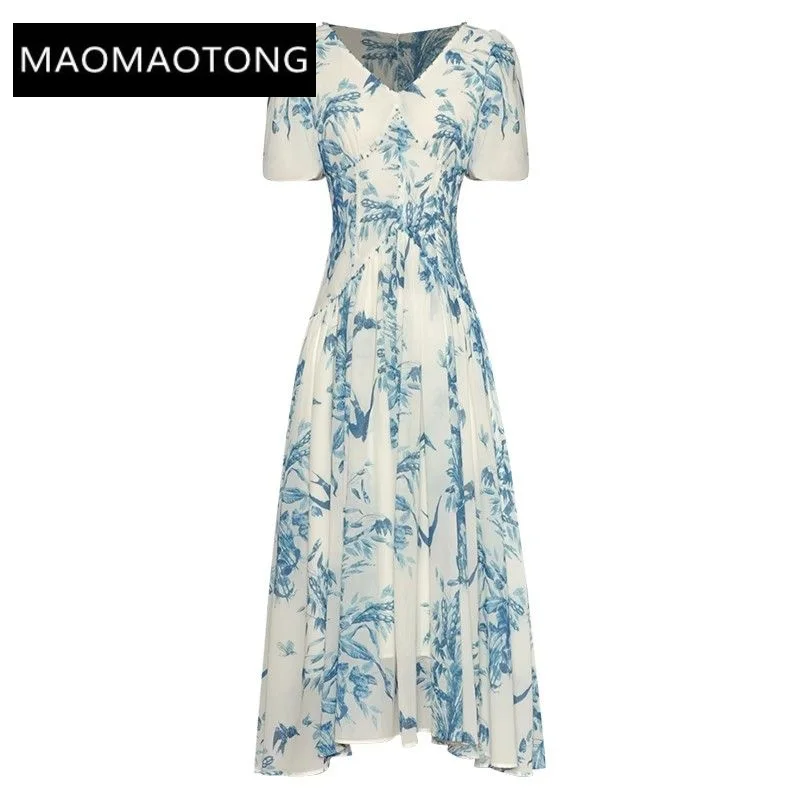 

Женское винтажное платье миди с V-образным вырезом и буффами на рукавах