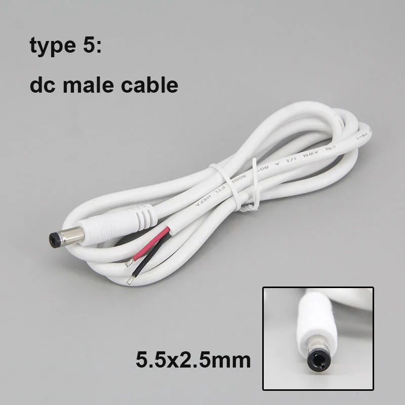 

DC кабель папа-мама 1 м белый 5,5x2,1 мм 5,5x2,5 мм