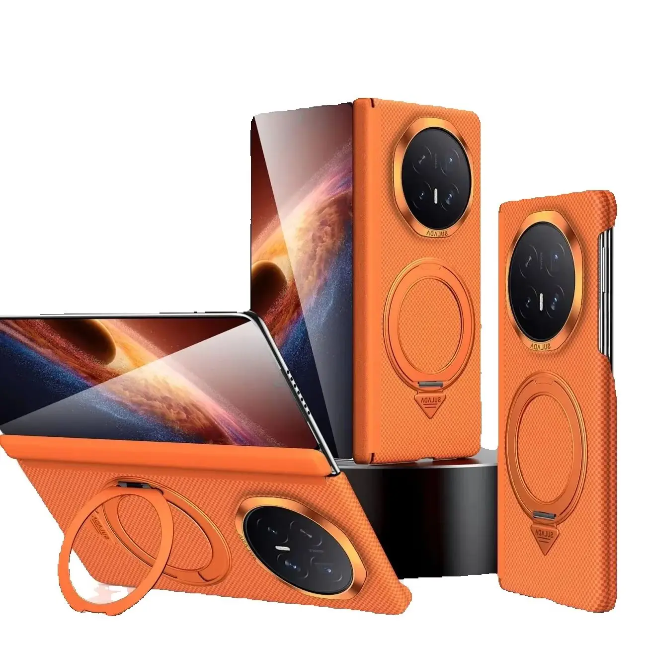 Фото Для HUAWEI Mate X7 X6 X5 X3 600D тонкий чехол из углеродного волокна с магнитной системой MagSafe для Honor Magic V6, ударопрочный, жесткий защитный чехол для телефона №2