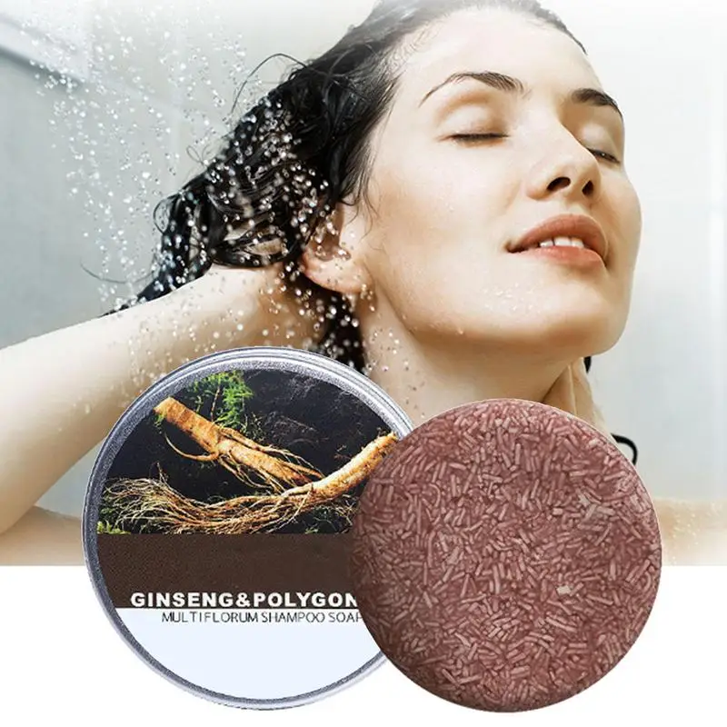 

55g Silicone Free Shampoo Hair Darkening Shampoo Bar With Shouwu Ginseng Natural Polygonum Hair Growth And Deep Cleansing