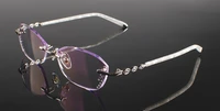 2019 rushed pure titanium eyeglasses frame diamond cutting for edges fashion lady glass eyewear decorations optical glasses