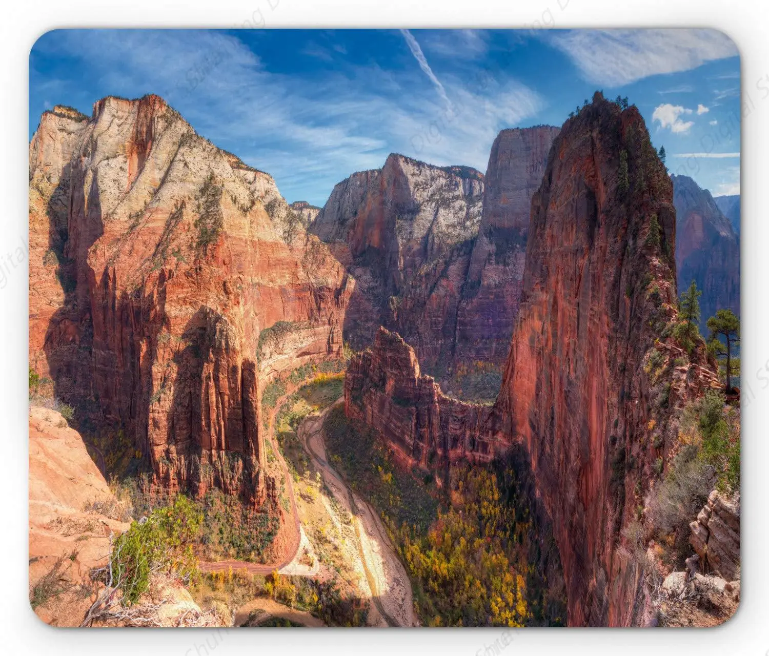 Коврик для мыши Zion National Park великолепный пейзаж Canyon нескользящий резиновый коврик