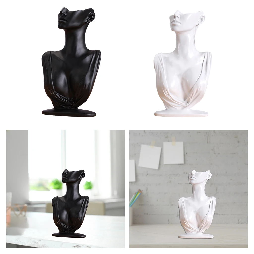 New Resin Mannequin Necklace Earring Jewelry Organizer Display Bust Stand Model Chain Pendants Holder for Shop Retailer Counter