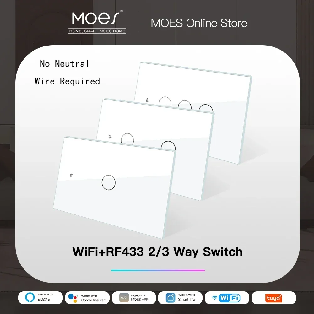 

MOES WiFi Умный выключатель света RF433