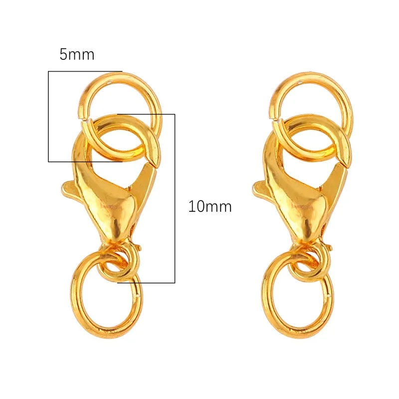 200pcs Open Jump Rings+100pcs Lobster Clasp Hooks For Bracelet Necklace Connectors Metal Chain DIY Jewelry Making Set Wholesale