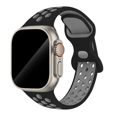 Ремешок для Apple Watch Band 44 мм 49 мм 45 мм 40 мм 41 мм 38 мм 42 мм, Воздухопроницаемый спортивный браслет correa для iwatch series 8 SE 7 6 5 9 Ultra