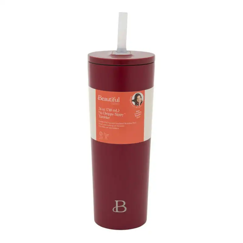 

Gorgeous Merlot Drippy Sippy Stainless Steel Tumbler With Straw: A Refreshingly Stylish & Durable Choice.