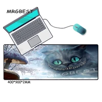 mrgbest alice in wonderland cat face game player playing mat rubber lcok edge padmouse large size 40x9030x80cm gaming mouse pad