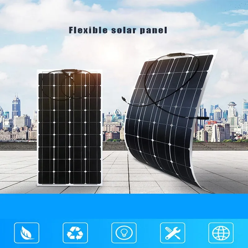 

Flexible Solar Panels 100W 200W 300w 400w 500w 600w for RV Boat Yachting Outdoor Travel Supply 12V 24V Home Battery Charger