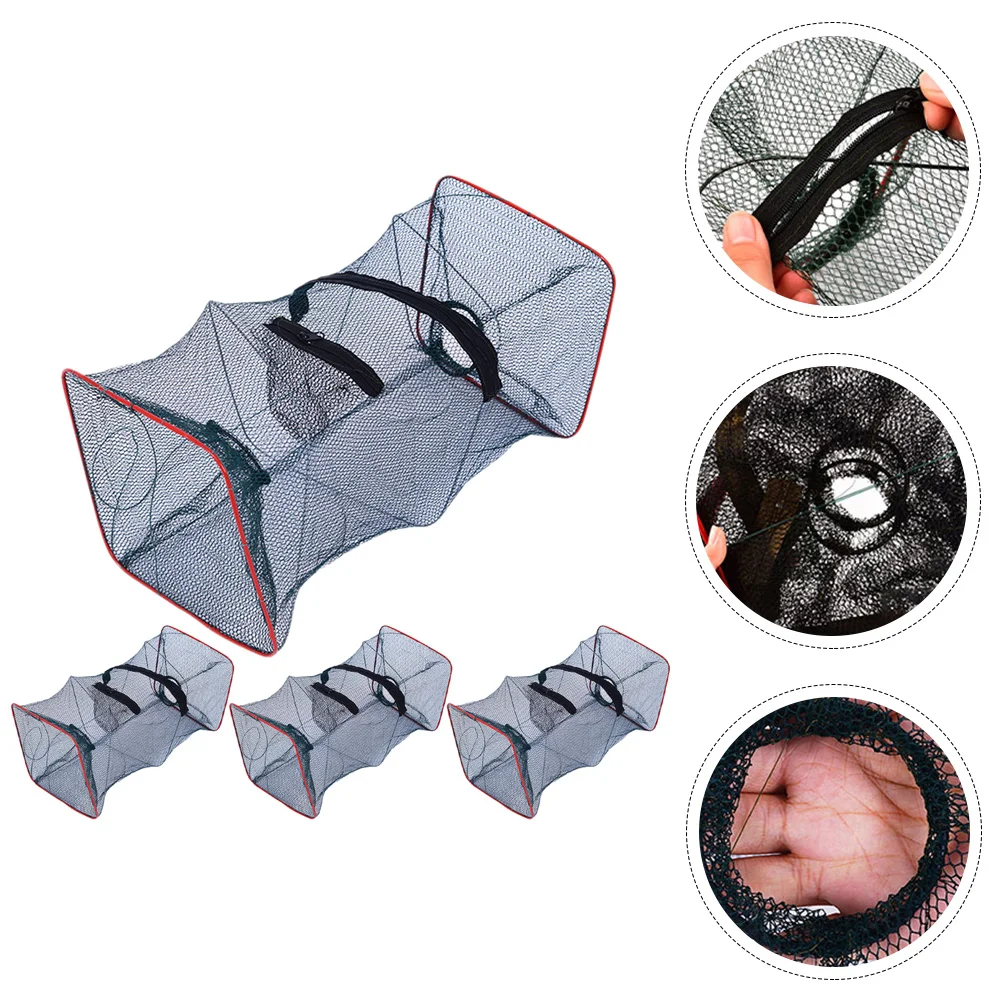

4Pcs Collapsible Fishing Bait Trap Lobster Cast Net Outdoor Mesh Fishing Net for Pond