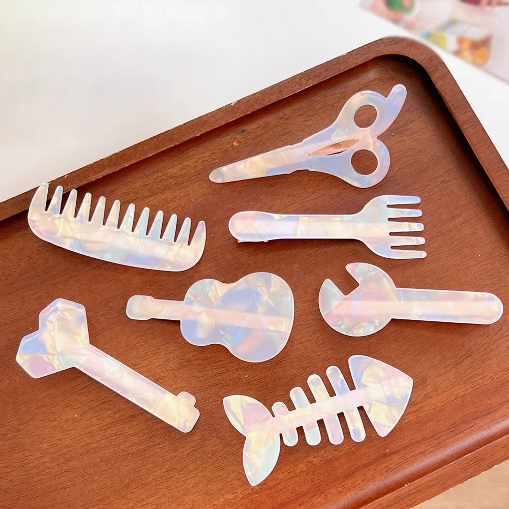 

1pc Mermaid Colors Comb Hairpin Women Girls Cute Sweet Hair Clip Funny Duckbill Clip One Word Clip Jewelry Hair Accessories