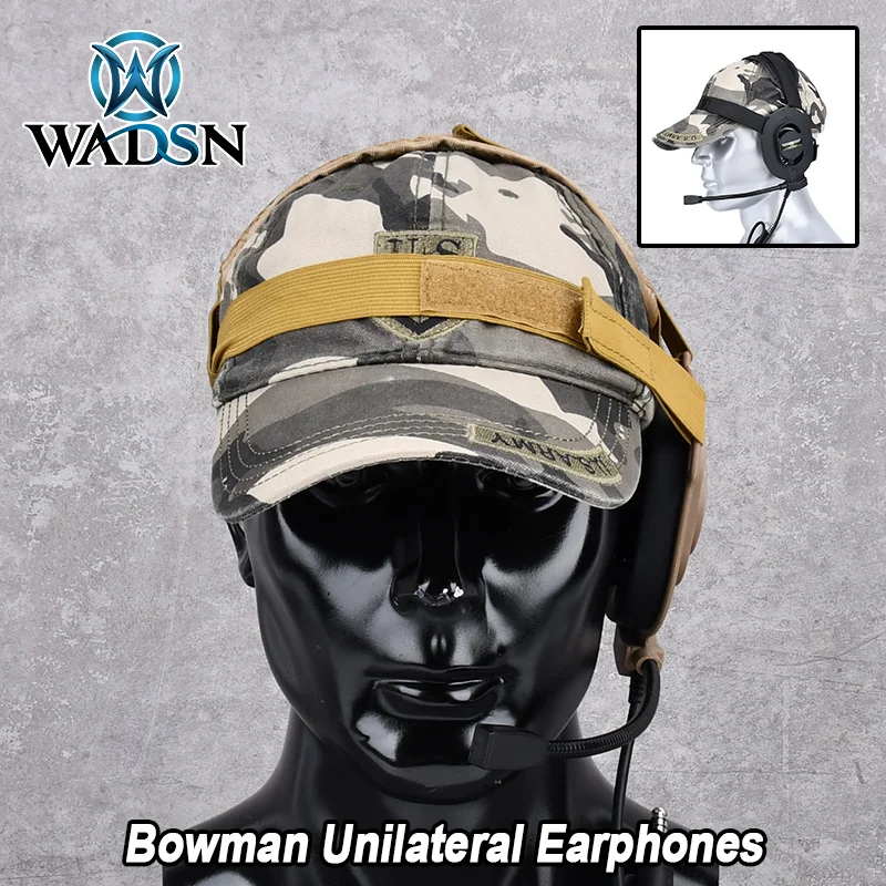 

WADSN Tactical Bowman Unilateral Communication Earphones For Outdoor Hunting With Earplugs Headphone Headworn Intercom Earphone