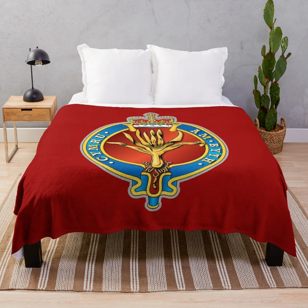 

Welsh Guards Vintage Style Polyester At Home Cartoon Weed Throw Blankets