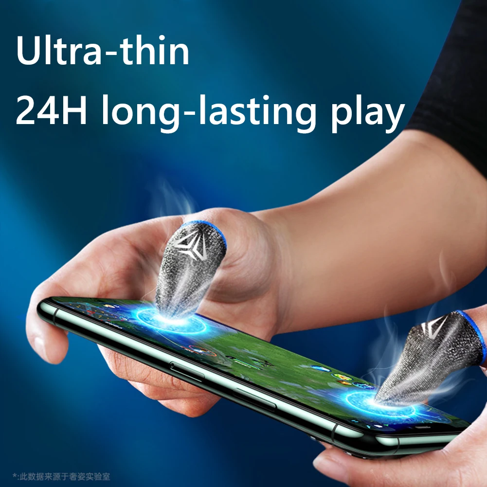 

2pcs 24-Pin Sensitive Finger Cots Cover Breathable Game Controller Finger Sleeve for PUBG Mobile Games Anti-slip Touch Screen