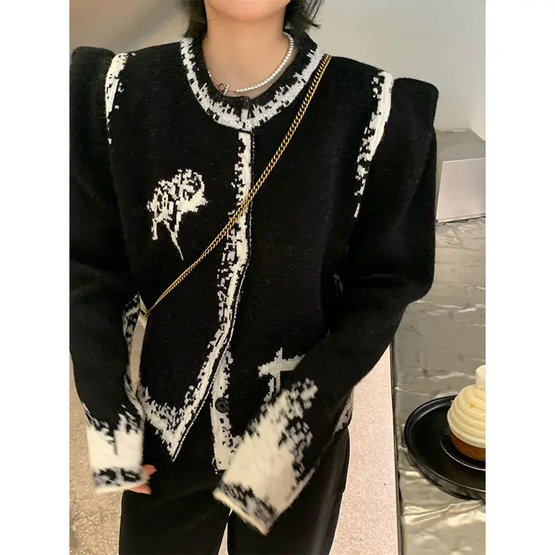 

2022 Fashion O Neck Knitted Cardigan Long Sleeve Women Sweater Female Cardigans Women's Coats Sweaters Outerwear Tops C161