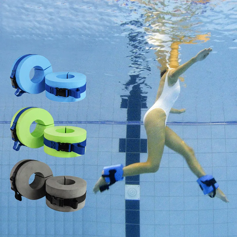 1 Pair EPS Foam Aquatic Cuffs Swimming Leggings Arm Floating Ring Heavy Weights Water Exercise Aerobics Swim Accessories BC0677