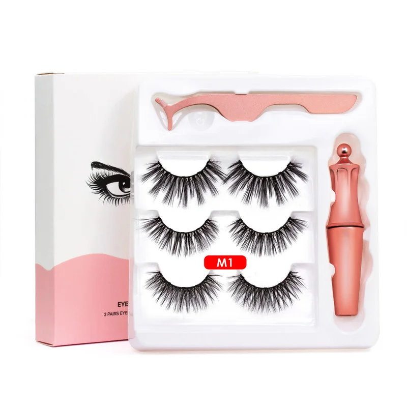 

Makeup 3 Pairs Combinations Magnetic False Eyelashes and Magnetic Liquid Eyeliner and Magnetic Eyelashes with Eyeliner