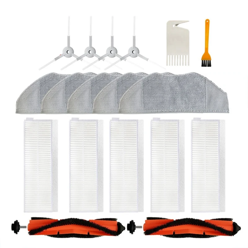 

Сменные детали для робота-пылесоса Xiaomi Mijia G1, набор из 18 сменных деталей (основная щетка + Боковая щетка + Швабра + фильтр НЕРА)