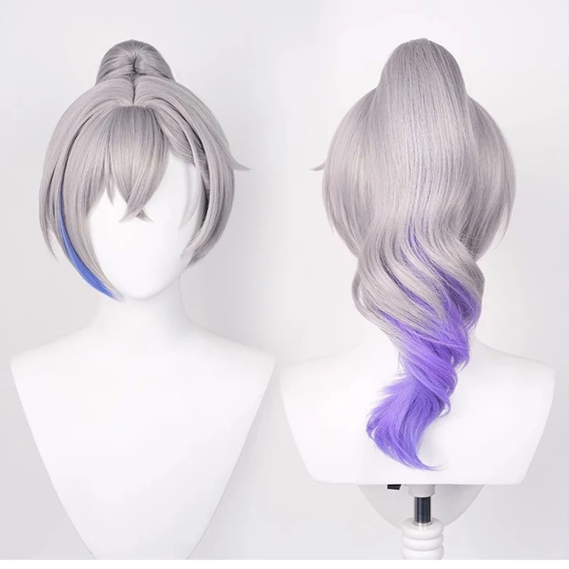 

Game Silver Wolf Wig Cosplay Game Honkai: Star Rail Cosplay Silver Wolf Women Sliver Purple Wig Honkai Heat Resistant Synthetic