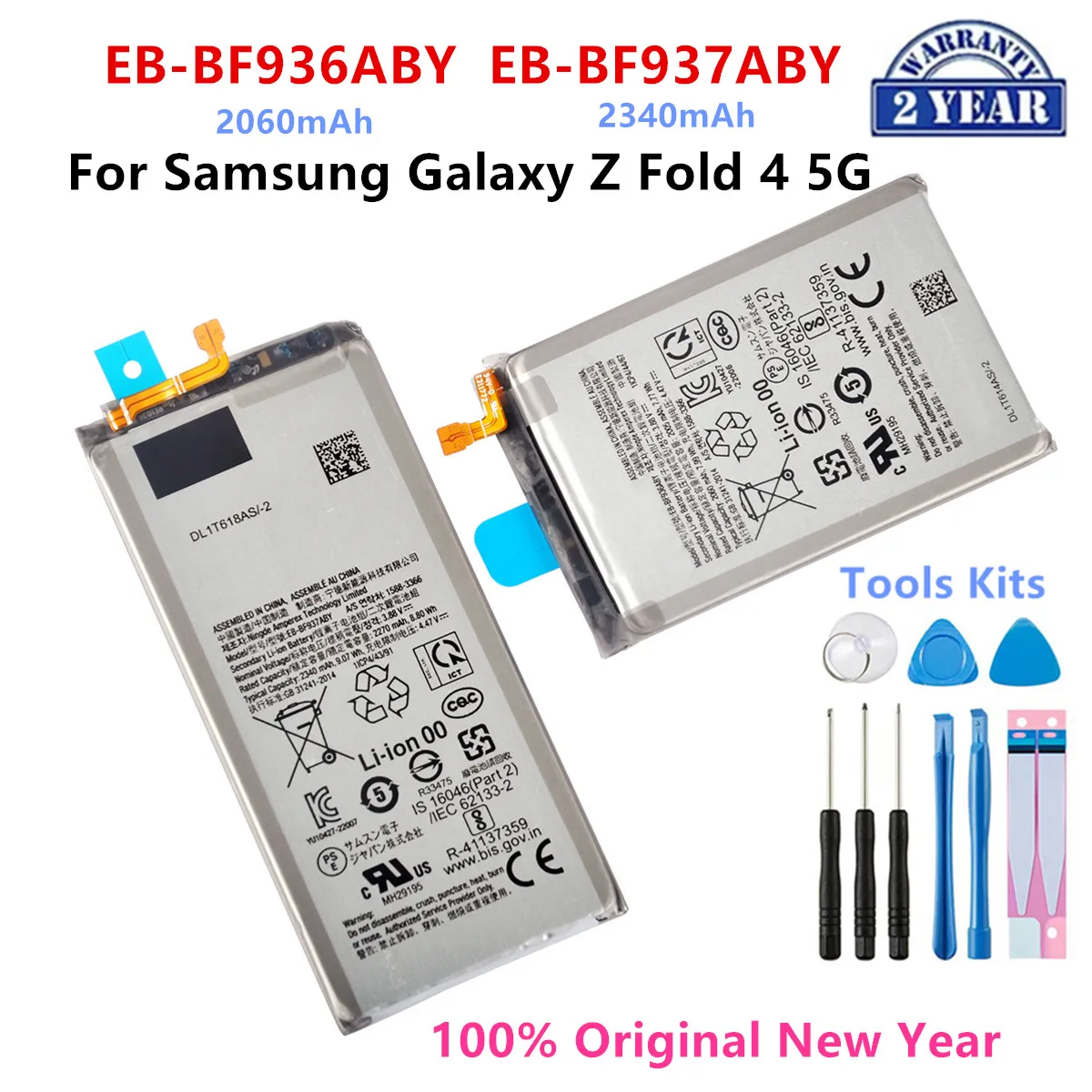 

100% Orginal EB-BF936ABY EB-BF937ABY Battery For Samsung Galaxy Z Fold 4 5G F936 F937 + Replacement Batteries+Tools